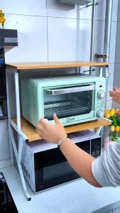 ZTQS M62 (ส่งจากไทย) ชั้นวางไมโครเวฟ ชั้นวางอเนกประสงค์ ชั้นเก็บของใช้ในครัวเรือน ชั้นครัว 2 ชั้น ปรับความยาวได้ YIK