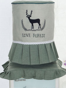 Nordic Style Dustproof Cover Green Cartoon 2-Piece Set Living Room Fresh Fabric Water Dispenser Cover Country Home Decor