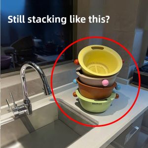 NIGESI | Suction Cup Wall-Mounted Kitchen Drain Basket No-Drill Cutting Board Hook Storage Rack