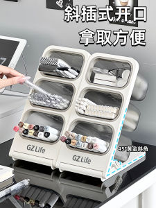 Large Capacity Marker Pen Storage Box Multi-Functional Slanted Insert Pen Holder Desktop Stationery Organizer for Students
