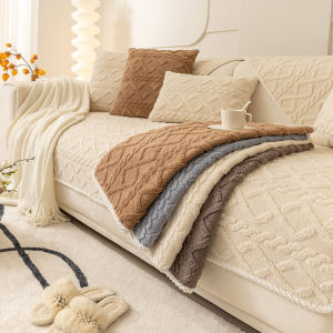 Đệm Ghế Sofa Chống Trượt Mùa Đông Bằng Vải Nhung Chống Lông Mèo Đệm Ghế Sofa Đơn Giản Hiện Đại Màu Trơn Đệm Ghế Sofa Bằng Vải Nhung