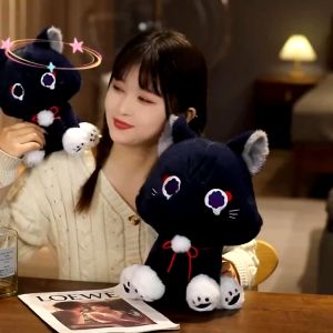 Genshin Game Anime Doll 25CM Fluffy Cat Plushie Toy Impact Wanderer Pet Scaramouche Cat Toy Cosplay Mascot Doll Gift For Kids
