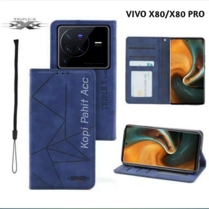 Case Vivo X80 X80 Pro V2183A V2144 V2185A V2145 Flip Cover Wallet