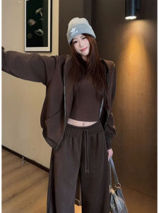 YUEZHONGWEI | Spring Casual Hoodie and Wide Leg Pants Set