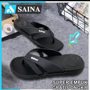 Sandal Jepit Wanita Hitam Kekinian Korea Terbaru Lucu EVA Sendal Wanita Elegan Teplek Casual Motif Tinggi Cewek Anti Slip