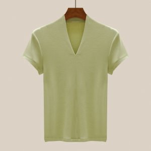 เสื้อยืดคอกลมแขนสั้นผ้าฝ้ายแท้ทรงสลิมฟิตสำหรับผู้หญิงในช่วงฤดูร้อน เสื้อเชิ้ตสไตล์เกาหลีสวมใส่สบาย