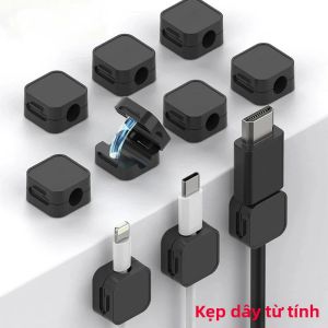 Kẹp Cáp Từ Tính Có Thể Điều Chỉnh - Giá Đỡ Dây Có Thể Dán Cho Dưới Bàn Làm Việc Tường Ô Tô & Đầu Giường - Dụng Cụ Sắp Xếp Đồ Dùng Cho Văn Phòng Tại Nhà Chơi Game Với Chất Liệu Nhựa ABS+TPE