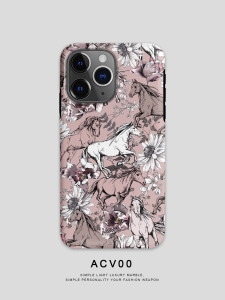 เคสโทรศัพท์ Acvoo ลายดอกทานตะวันม้าสีชมพู ป้องกันการตกหล่น ทนทานต่อการซักได้ ปกป้องเต็มจอ สำหรับ Apple iPhone 16 pro Max