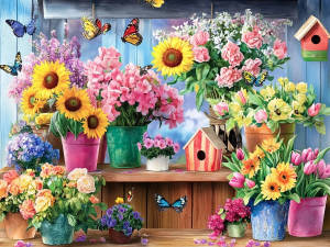 HUACAN DIY Kim Cương Khảm Full Vuông Hình Tròn Tranh Hoa Chậu Hoa Bướm Động Vật Trang Trí Nhà Nghệ Thuật Hiện Đại Tranh Thêu Chữ Thập