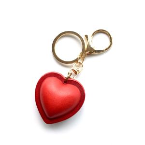 Handmade หนังรูปหัวใจพวงกุญแจหัวใจสีแดงของแท้หนังผู้หญิงรถแขวนเจ็ดวันเทศกาลคู่ของขวัญ Creative Niche พวงกุญแจ