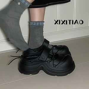 XIXITIAO | Giày Xỏ Đế Bán Phần Có Dây Lưng Và Khe Hở