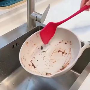 SEA JJT แปรงทำความสะอาดกระทะหัวไม้ธรรมชาติสำหรับครัว