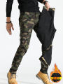 Men's Winter Camouflage Fleece Lined Elastic Work Pants Slim Fit Thickened Multi Pocket Wear Resistant Casual Cotton Trousers. 