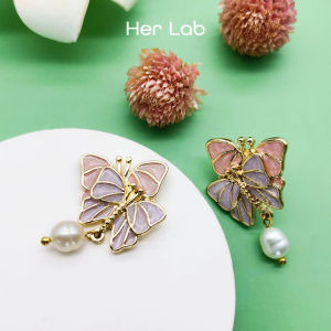 Her Lab Jewelry | Silver Post Delicate Butterfly Brooch Set Tassel Womens Earrings New Fashion Ladies Butterfly Pearl Brooch Classic Insect Wedding Party Office Brooch Pin Gift Jewelry Set Free Gift Box