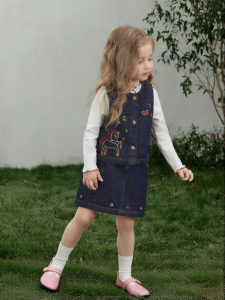 Jelly Baby | Áo Gile Jeans Chống Khuẩn Cho Bé Gái