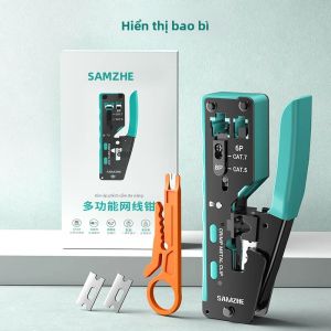 Samzhe | Công Cụ Uốn Dây RJ45 SAMZHE Dụng Cụ Uốn Dây Ethernet Xuyên Suốt Dành Cho Cat6 Cat5 Cat5e Với Phụ Kiện Lưỡi Dao Thay Thế Cho Mạng Lưới