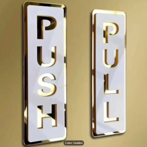 Acrylic Door Stickers Push Pull Sign Sticker Adhesive Push Pull Signage For Hotel Business Cafe Door