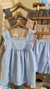 Set đồ bộ mặc nhà nữ đẹp set bộ cánh tiên dáng babydoll kẻ caro chất xốp mềm mát mặc hè Padora-B797