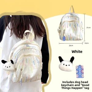 OUDENGPAI | Childrens Travel Backpack Lightweight Dual-Shoulder Bag Sweet School Style Zipper Closure Soft Handle External Pocket For Girls
