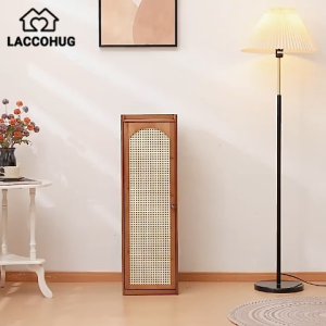 Premium Bamboo Shoe Cabinet with Rattan Door 4/8TierShoe Storage Breathable Shoe Organzier