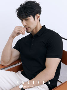 Elegant Gentleman Polo Shirt Geometric Cotton Casual Commute Business Short Sleeve T-Shirt for Men Standard Fit Summer Wear