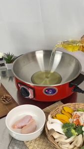 กระทะไฟฟ้าเอนกประสงค์ ฝาแก้ว รุ่น ขนาด 12 นิ้ว กระทะไฟฟ้าพร้อมซึ้งนึ่ง (1000 วัตต์ 3 ลิตร) กระทะไฟฟ้า ผัด ต้ม แกง ทอด