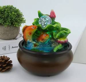 น้ำล้น ชุดน้ำล้นตั้งโต๊ะ น้ำพุตั้งโต๊ะปลามงคล สินค้าพร้อมส่งในไทย