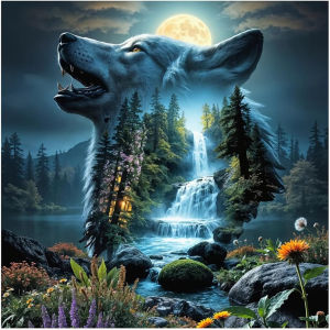Jigsaw Puzzle 500/1024PCS Peaceful Wolf In Forest Scene For Adults Ideal For Stress Relief And Relaxation