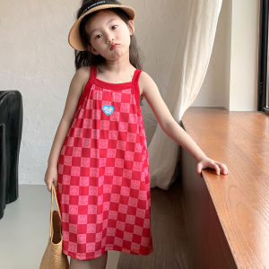 Kids Dress ICE Cotton Summer Thin Girl Suspenders Pajamas Spring and Summer Baby Princess Girl Nightdress