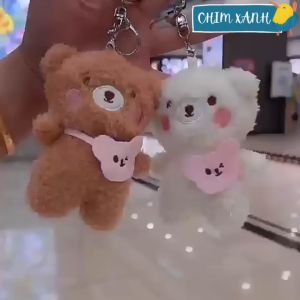 Móc khóa thú bông móc khóa gấᴜ túi ngộ nghĩnh dễ thương mềm mại dùng treo balo túi xách treo móc khóa PKCX06