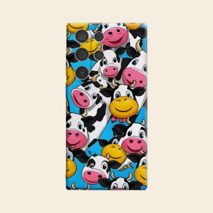 Cartoon Smiley Cow Luxury Fashion Full Lens Protective Case for Samsung Galaxy S26 S25 S24 A56 A36 Plus Ultra
