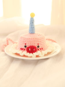 Cat Dog Birthday Hat Cute Funny Crochet Handmade Pet Wool Hat Bichon Ornament Holiday Gift