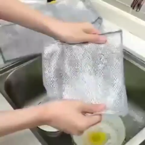 JS SHOP Silver Wire Cloth Steel Wire Dishwashing Cloth Kitchen Brush Pot Metal Wire Cleaning Cloth