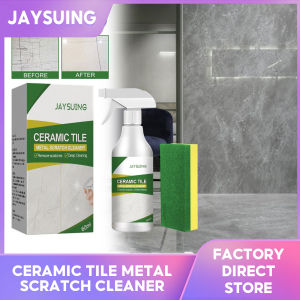Jaysuing Ceramic Tile Cleaner Household Mildew Cleaner Long Lasting Effect Scratch Remover Kit With Sponge Metal Cleaning Tools For Tile Stone Crystal Plating Agent Renovating Agent for Corrosion and Whitening of Marble Tile Countertop Stone Clean