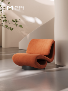 Italian Designer Sofa Chair Creative Luxury Living Room Casual Chair Rest Area Reception Chair Velvet Fabric Pure Color