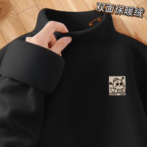 Áo Sơ Mi Lót Lông Cừu Dày Rộng Rãi Cổ Cao Mùa Đông Cho Nam Áo Lót Ấm Áp Thường Ngày in Họa Tiết Hoạt Hình