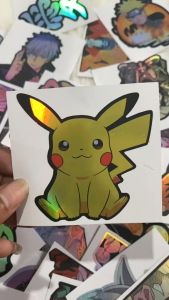 Stiker Hologram Pokemon ball ukuran 8 cm