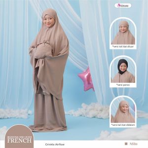 MUKENA FRENCH KIDS AIRFLOW CRINCLE ANTI SETRIKA 3IN1 ADEM