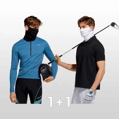 TSLA | 1+1 Unisex Upf50 Uv Protection Earloop Cooling Golf Mask