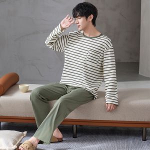 Bộ đồ ngủ nam MiiOW Cat People làm bằng vải cotton dài tay rộng rãi thoải mái