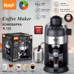 SUPERMAN·RAF Espresso Machine Household with Milk Foamer Italian Type Espresso Coffee Machine Complete Set