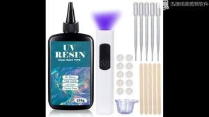 UV Resin Kit with Light Upgraded Hard Type Crystal Clear Ultraviolet Curing UV Resin for Craft DIY Jewelry Making Molds Casting