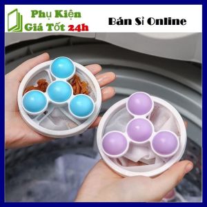 Phao Lọc Cặn Bẩn  Lọc Rác Khủ Trùng Máy Giặt Thông Minh Hình Bi - Túi Lưới Lọc Cặn  Túi Lọc Gom Rác Lồng Máy Giặt Thông Minh - Lưới Lọc Tóc / Xơ Vải Dành Cho Máy Giặt Tái Sử Dụng Tiện Lợi