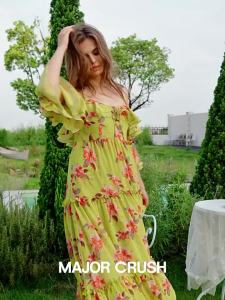Off-shoulder Ruffle French Maxi Dress