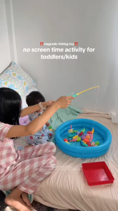 3+ years Old Children Fishing Toys Magnetic Fishing Game Rod Fish Hook Kids Inflatable Pool