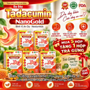 Tadacumin NanoGold viên bổ An Đà - Nexiumklds hỗ trợ giảm acid dạ dày bảo vệ niêm mạc dạ dày 60 viên.