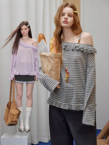 unifree | Áo Thun Dây Kéo Vintage Mùa Xuân Cổ Trụ