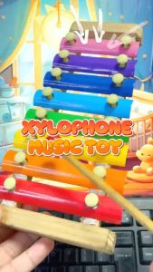 Hntob 12M+ Wooden Xylophone Toy Musical Toys Hand Knock Violin Xylophone Educational