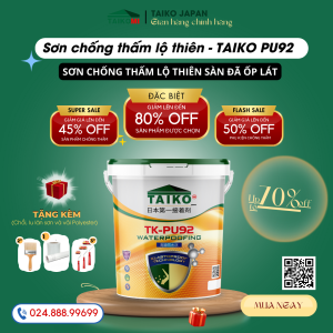 [Thùng 1 Lít] Sơn Chống Thấm PU (Polyurethane) TAIKO PU92  - Sàn Lộ Thiên Đã Ốp Lát Tăng Bám Dính Tăng Chịu Lực Mài Mòn