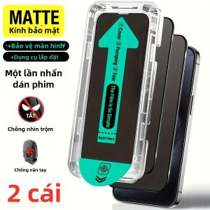 2 Miếng Dán Cường Lực Kính Cường Lực Mờ Chống Nhìn Trộm Cho iPhone 15 Pro Max 16 17 18 16e 14 13 12 11 Air XR XS Max Plus